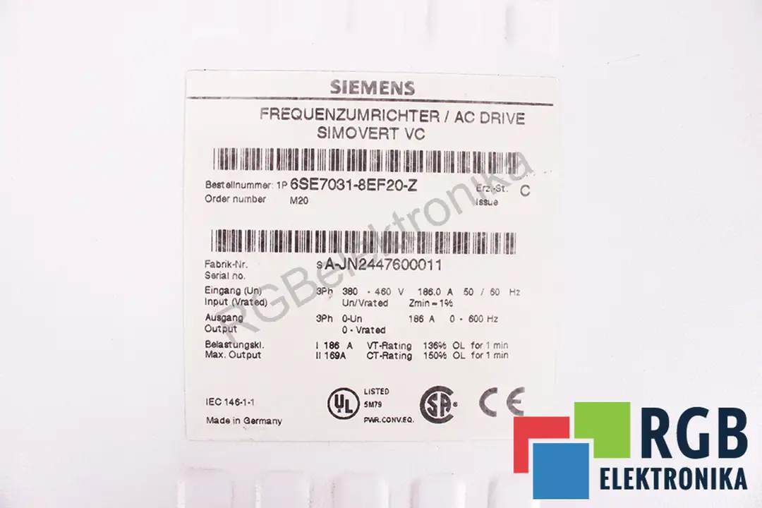 6SE7031-8EF20-Z SIEMENS