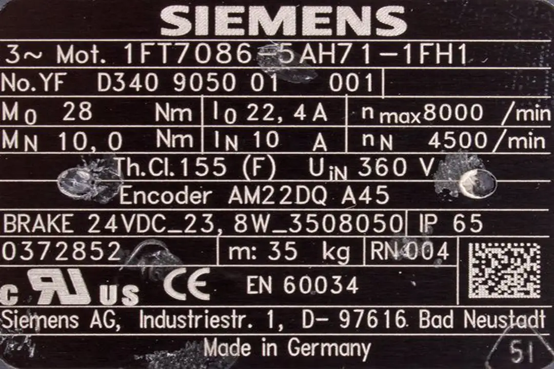 Service 1ft7086-5ah71-1fh1 SIEMENS