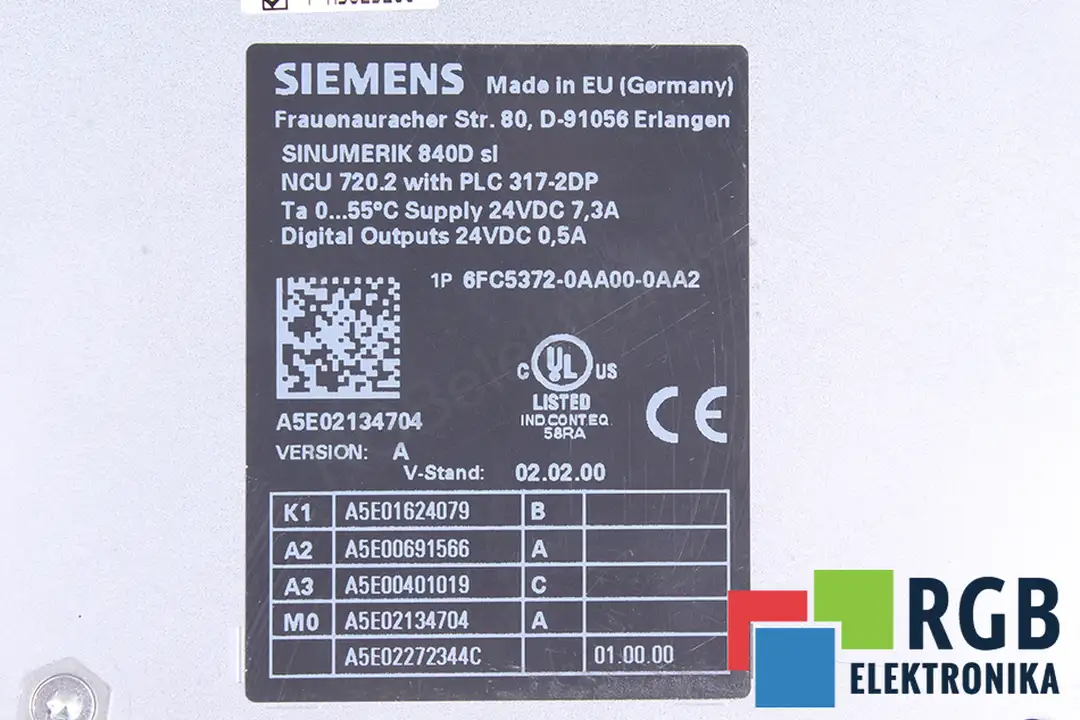 6FC5372-0AA00-0AA2 VER. A SIEMENS