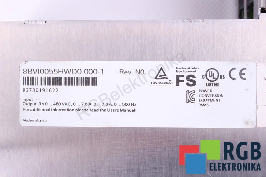 B&R AUTOMATION 8BVI0055HWD0.000-1 TWO-AXIS 7,6 A 8BVI0055HWD0.000-1 TWO-AXIS 7,6 A B&R AUTOMATION