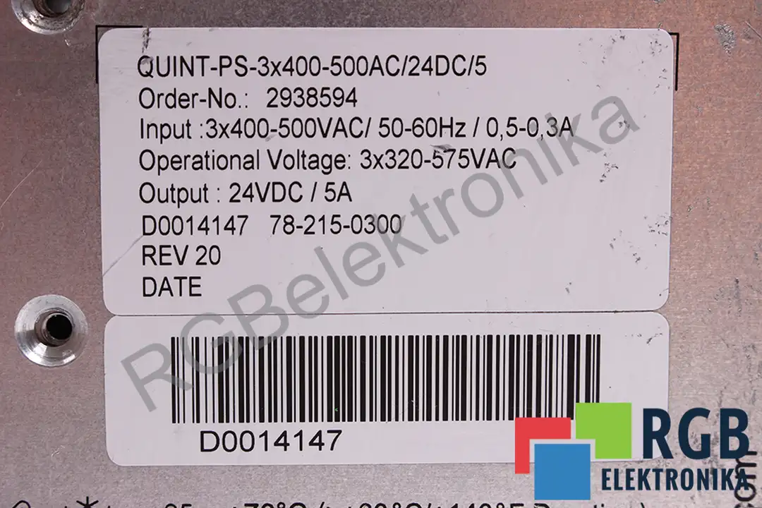 QUINT-PS-3X400-500AC/24DC/5 PHOENIX CONTACT