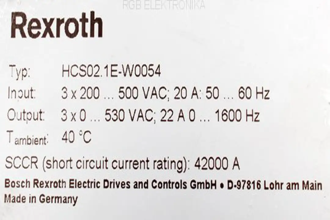 hcs02.1e-w0054 BOSCH REXROTH Reparatur