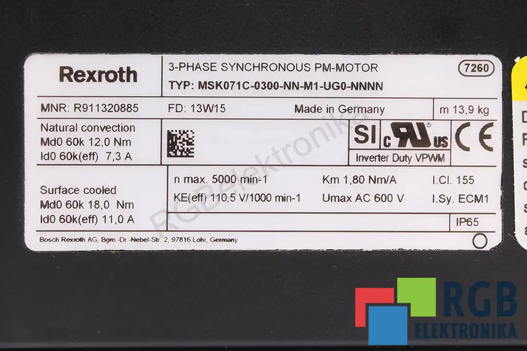 BOSCH REXROTH MSK071C-0300-NN-M1-UG0-NNNN MSK071C-0300-NN-M1-UG0-NNNN BOSCH REXROTH