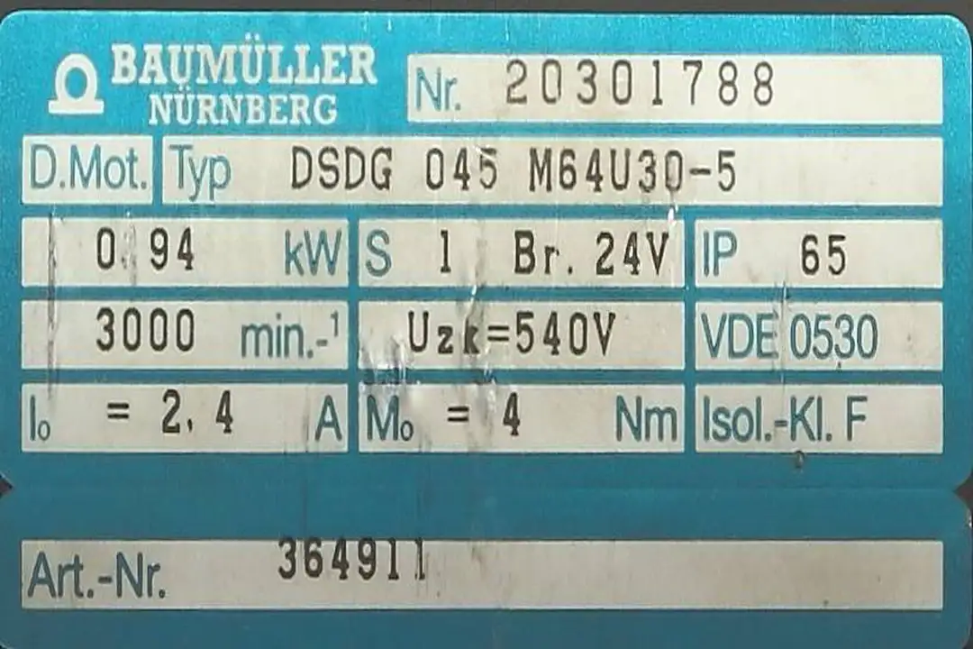 dsdg-045 BAUMULLER Reparatur