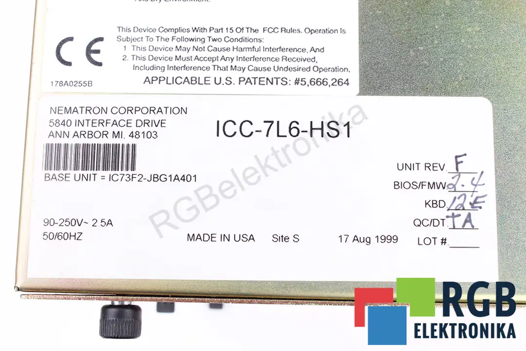 icc-7l6-hs1 NEMATRON Reparatur