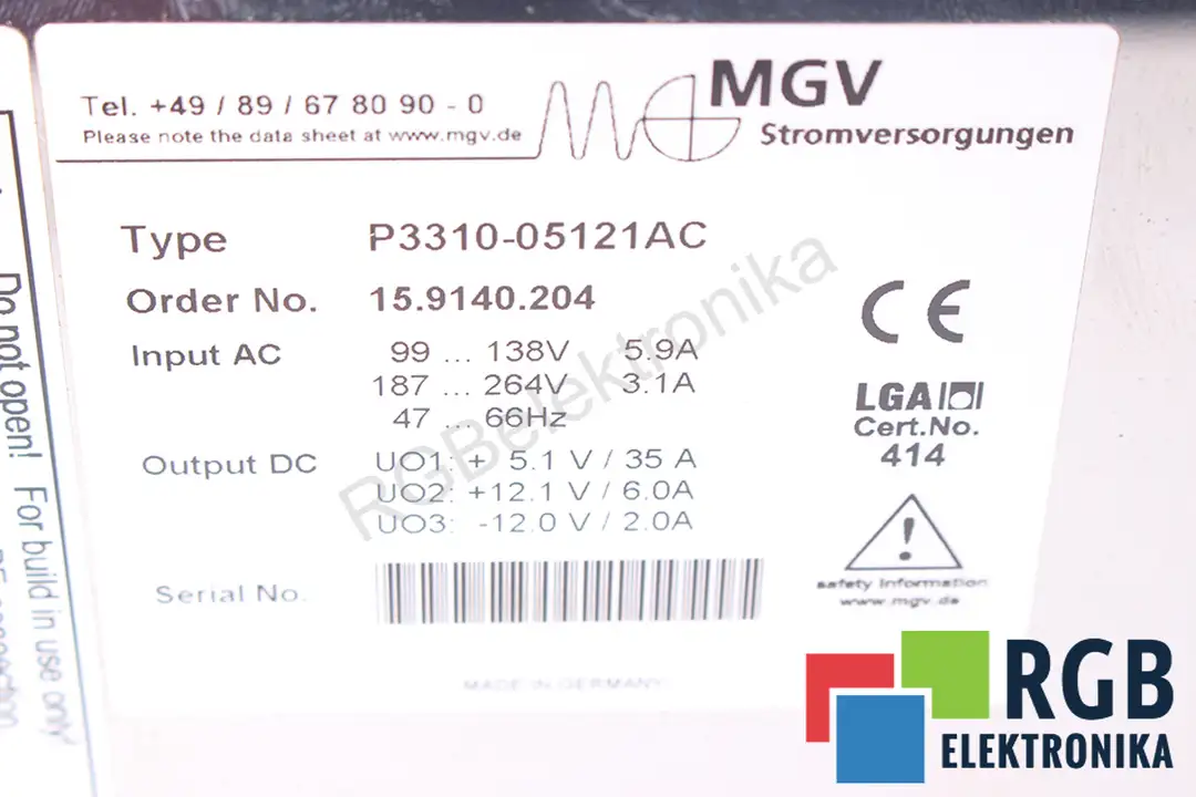 P3310-05121AC MGV