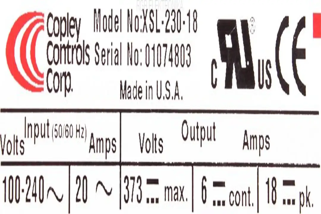 xsl-230-18 COPLEY CONTROLS CORP Reparatur