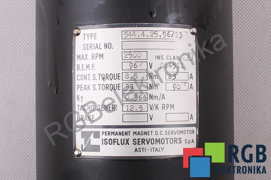 Reparatur 544.4.25.96-13-rpm2500 ISOFLUX SERVOMOTORS