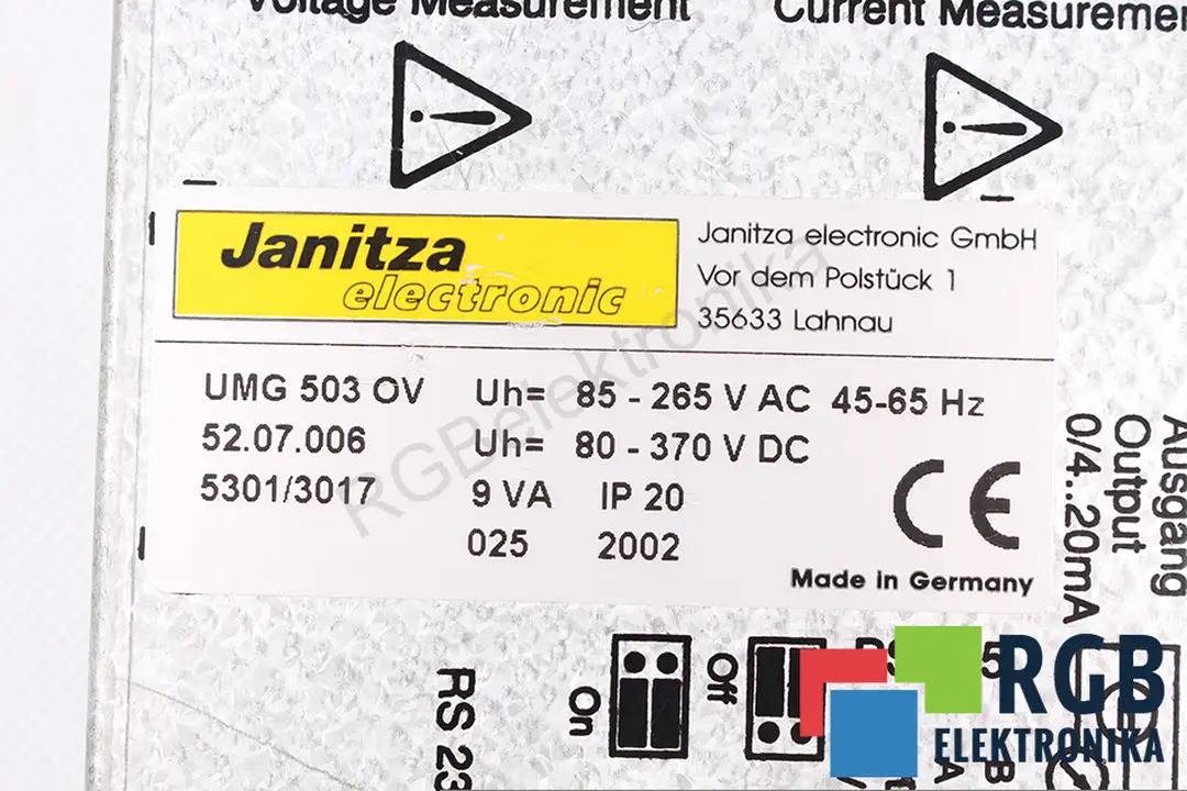 400213L02-017 JANITZA ELECTRONICS