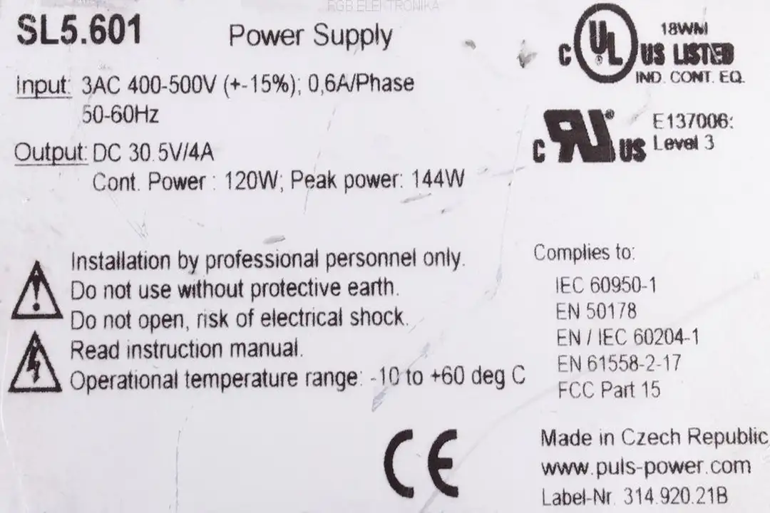SL5.601 POWER SUPPLY SL 5 PULS POWER