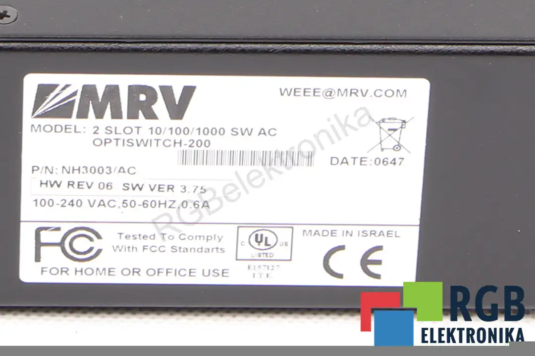 2SLOT10/100/1000SWAC MRV