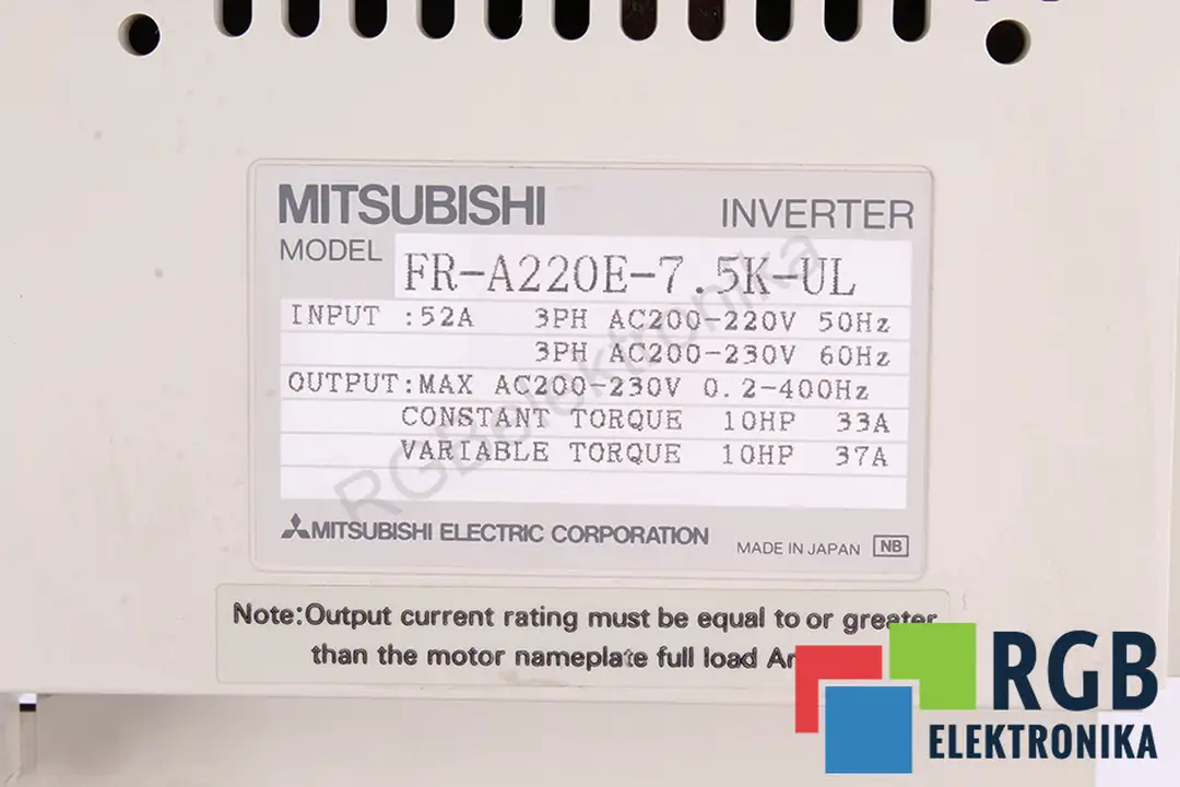 Service fr-a220e-7.5k-ul MITSUBISHI ELECTRIC