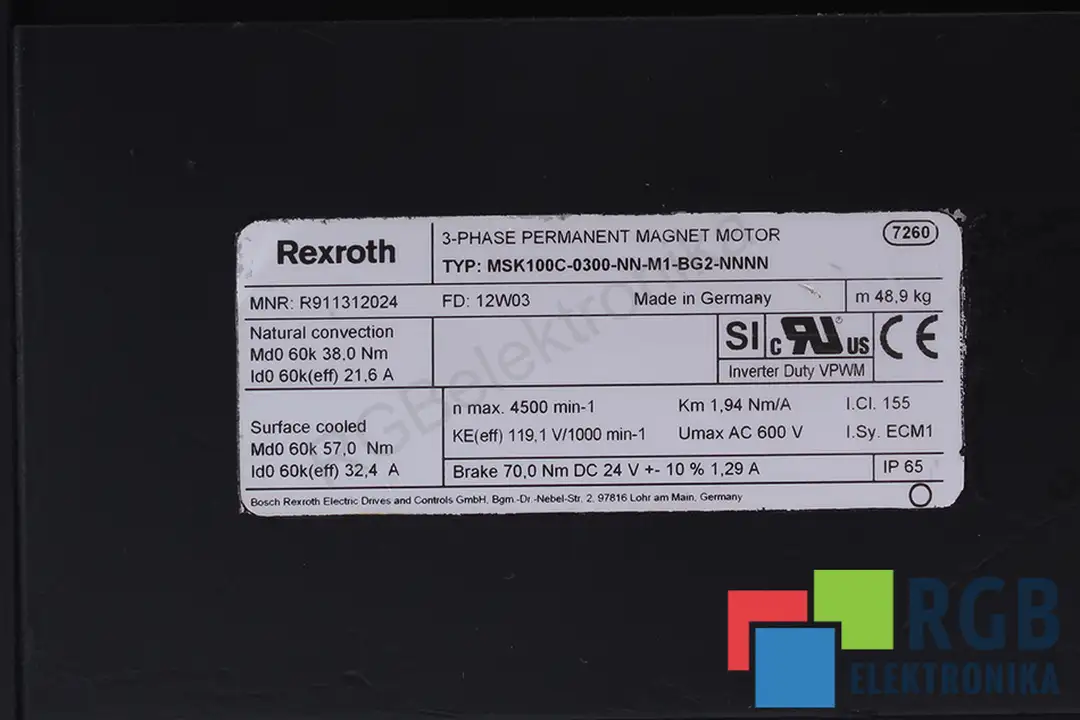 msk100c-0300-nn-m1-bg2-nnnn REXROTH Reparatur