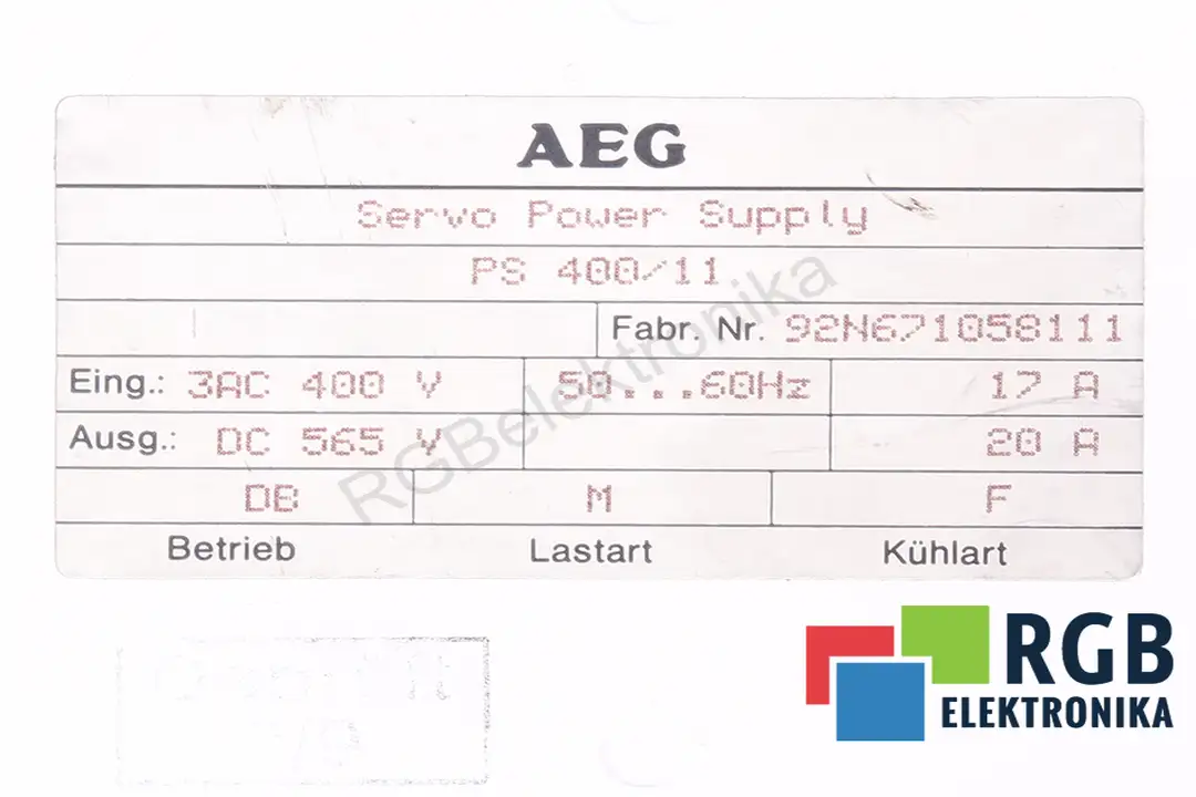 Service ps400-11 AEG