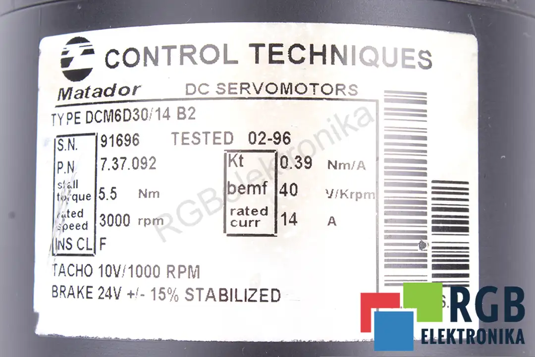 Service dcm6d30-14b2 CONTROL TECHNIQUES