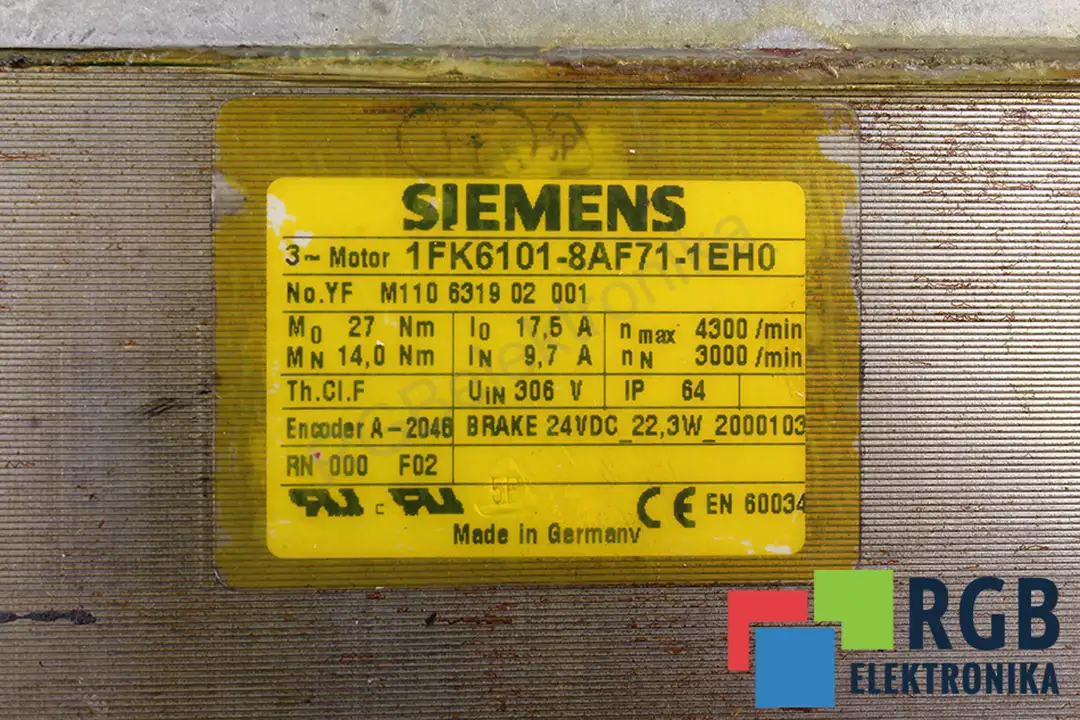 Service 1fk6101-8af71-1eh0 SIEMENS