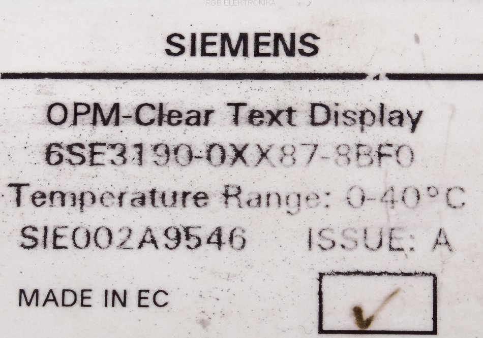 6se3190-0xx87-8bf0 SIEMENS Reparatur