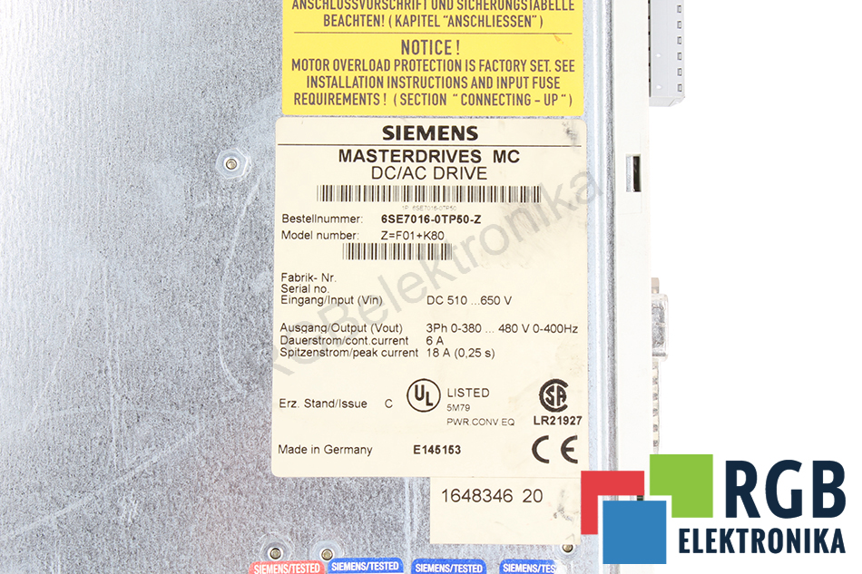 Service 6se7016-0tp50-z_5074 SIEMENS